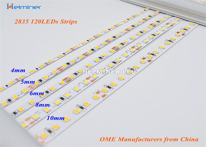  4-5-6-8-10mm wide high cri 90 2835 led strips , led aluminium profile 2m  , led strips for aluminum profile 