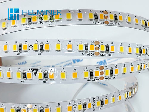  24V DC OSRAM RA98 2700K 5700K  IP20 8mm PCB 192 LED /m  16W CCT LED Strip  